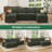 Abramson U-Shaped Corduroy Upholstered Sectional Comfy Cloud Couch-1958189906