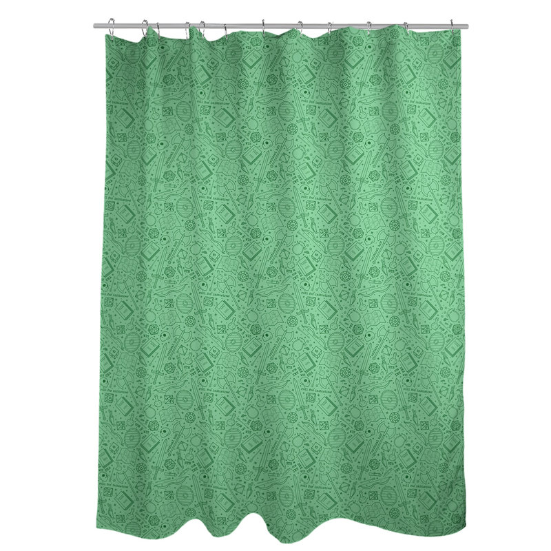Rideau de douche simple classique RPG, Vert clair / blanc