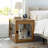 PETMAKER Furniture-Style Dog Crate - Acacia Wood Kennel with Double Doors and Cushion - Dog Cage Furniture for Medium-Sized Dog (Natural)-87236532-87236531