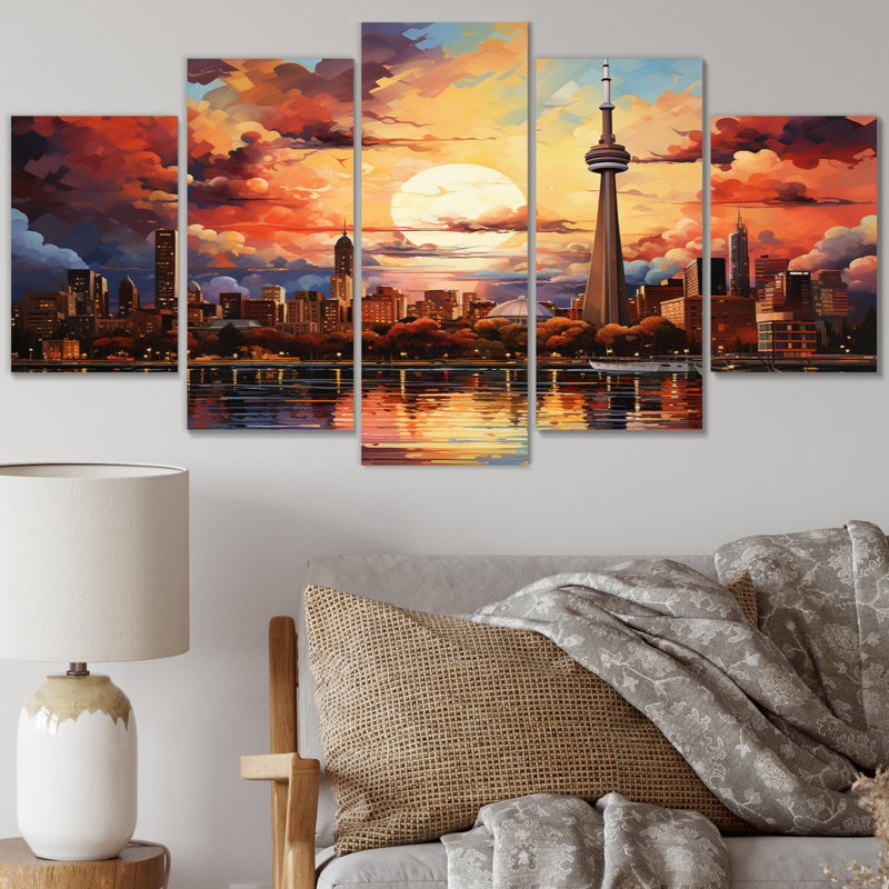 Ensemble de décorations murales en métal Canada Urban Skyscape