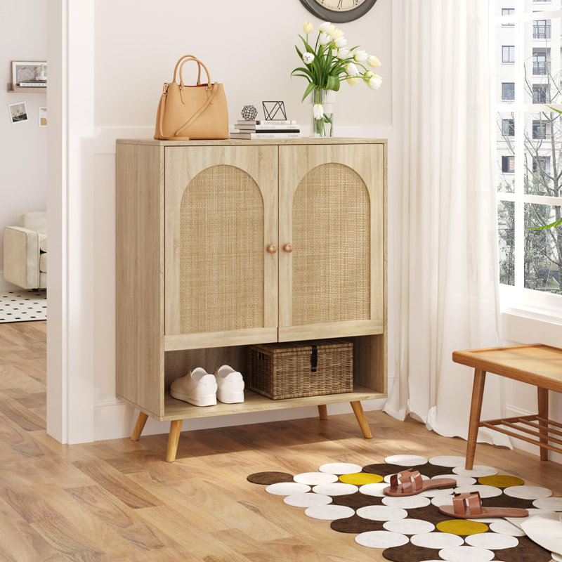 Armoire de rangement pour chaussures Boho Rattan