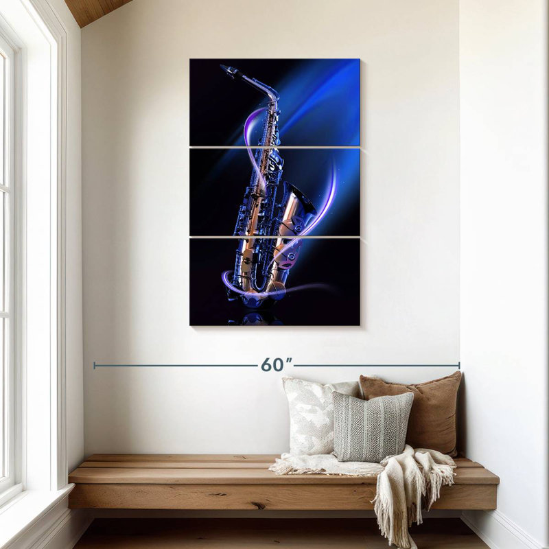 Abarca Glowing Saxophone, 45" H x 28" W