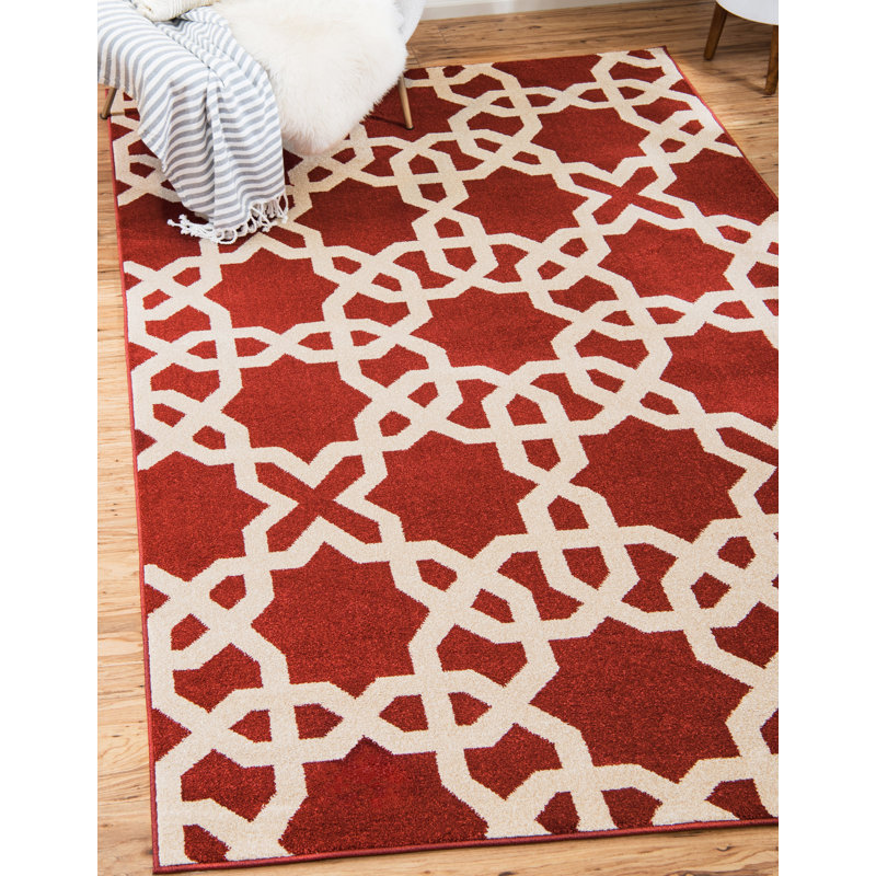 Tapis terre cuite foncée Whaley, Rectangle 5 pi 1 po x 8 pi