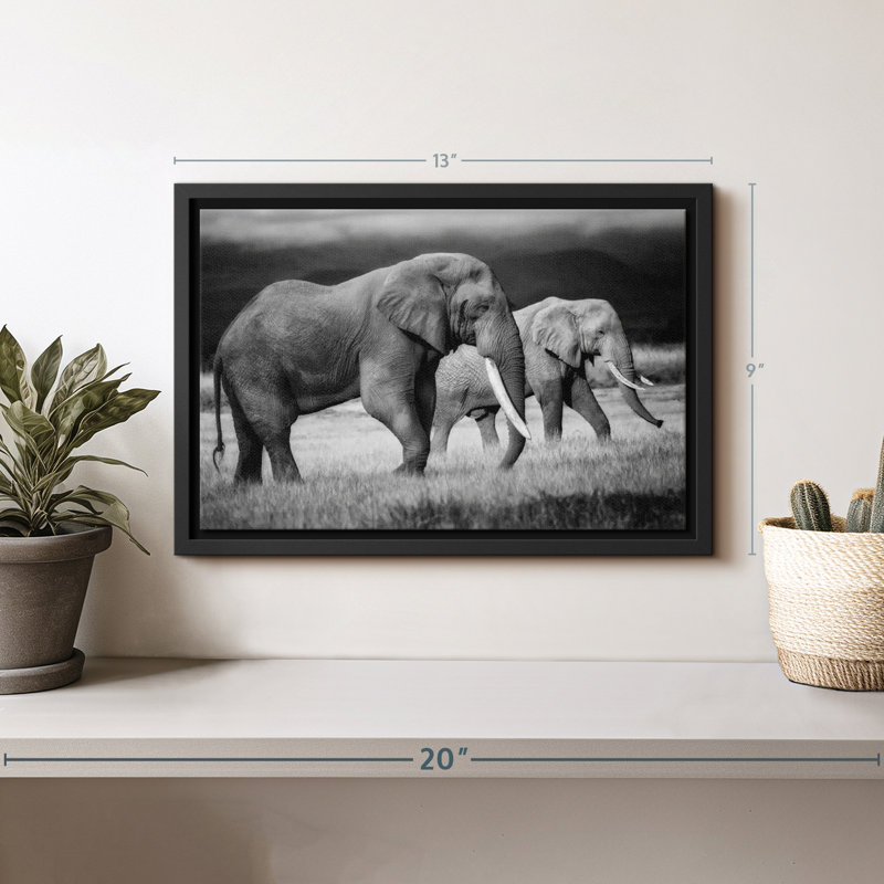 Animal "Art mural des éléphants du Kenya", H 9 po x l 13 po