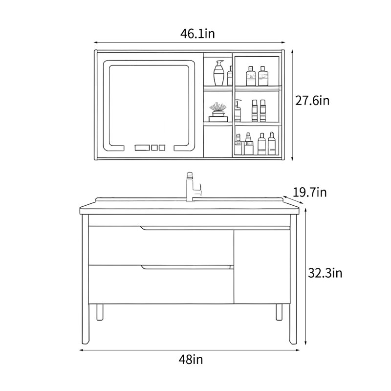 Armoire de salle de bain crème de luxe crème