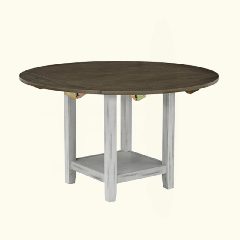 4-Foldable Leaf Dining Table With Under-Table Storage | MDF+Solid Wood, Waterproof Finish For Small Spaces