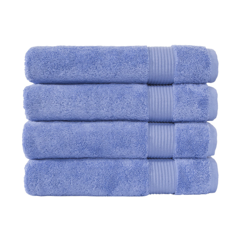 Hamer 4-Piece Luxury Bath Towel Set – 100% Turkish Cotton, Ultra-Soft & Highly Absorbent, 30"x54", Elegant Dobby Design for Spa & Home