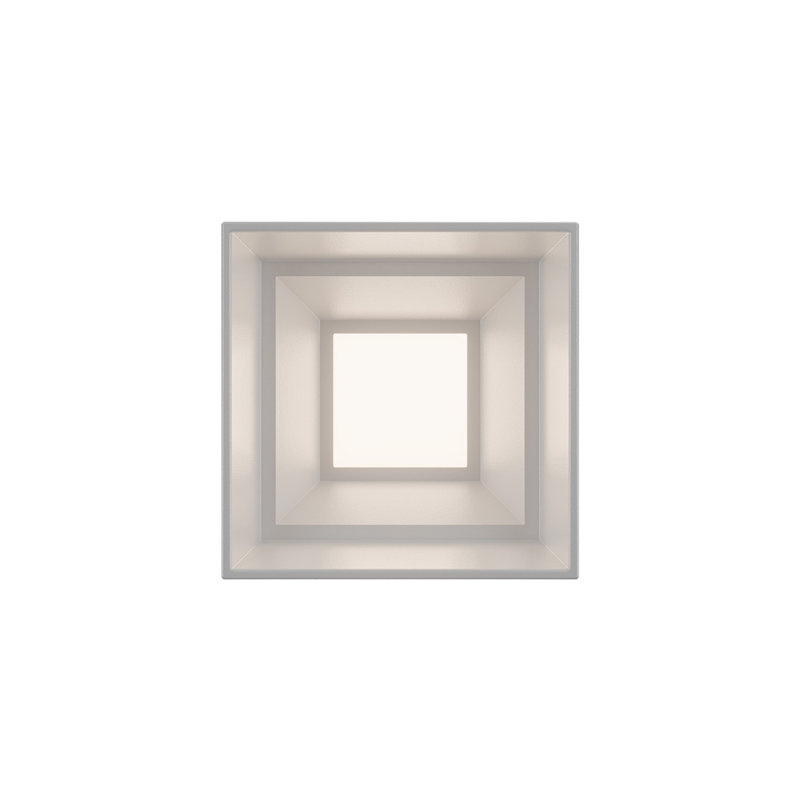 Downtown Square Dimmable LED Outdoor Flush Mount With Built In Color Temperature Switch from 3000K/3500K/4000K, White, 4000