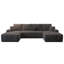 Canapé modulaire en U de 131 po avec 2 chaises longues et 1 causeuse, canapé convertible en velours côtelé, canapé à compression sans assemblage requis, dossier réglable pour le salon, gris-130595650