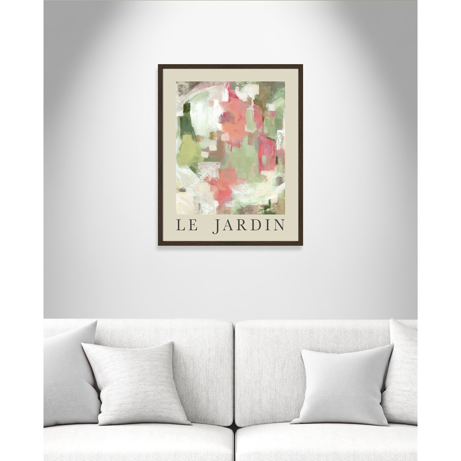 Riya "Le Jardin" Print by Carol Robinson, Walnut Single Picture Frame, No, 29.5" H x 23.5" W x 0.75" D