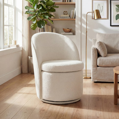 Fauteuil d'appoint pivotant avec dossier haut