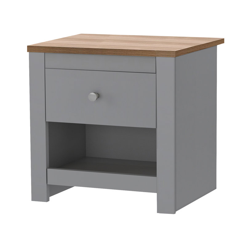 Neumark 45cm W 1 - Drawer Chest of Drawers, Oak/Grey