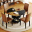 Ensemble de table et de chaises.Une table de salle à manger circulaire de couleur moderne épissée de 47,3 pouces de diamètre - rangement double couche.Avec 4 chaises de salle à manger, simples et polyvalentes, confortables.-92348820