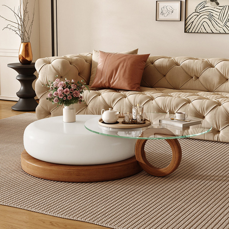 Elonie Nesting Coffee Table Round Coffee Table Glass Coffee Table