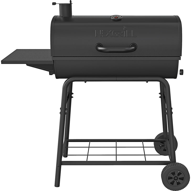Nexgrill 29" Barrel Charcoal Grill with Side Shelf