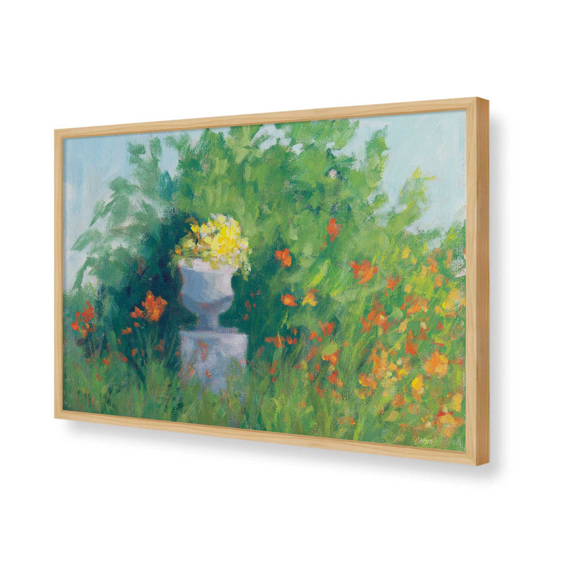 «Garden Urn en Plain Air» par Carson Overs balcon, reproduction d'art, H 18 po x l 24 po, Tanné