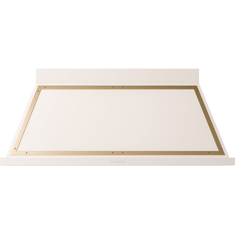 ILVE 60" Nostalgie II Noblesse 600 CFM Ducted Wall Mount Range Hood, Antique White/Brass