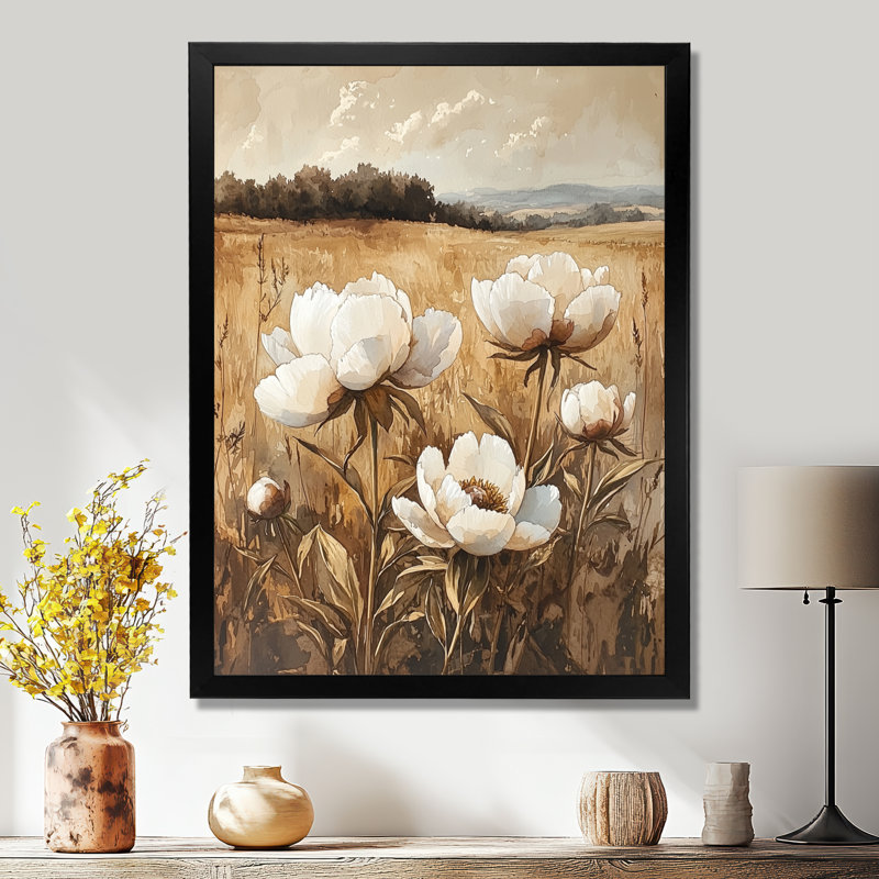 Boyster - Art mural floral, Reproduction encadrée d'une seule photo, Noir, noir, noir, noir, H 20 po x l 12 po