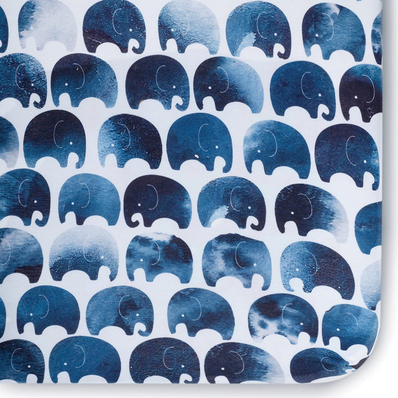 Oilo Studio - Drap-housse pour lit de bébé en éléphant biologique, ultra doux et respirant, parfaitement ajusté pour les lits de bébé et les lits pour tout-petits standard