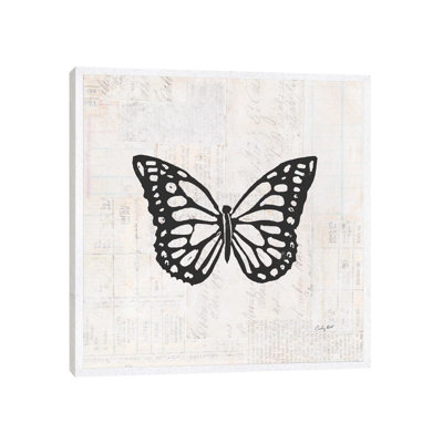 Butterfly Stamp BW by Courtney Prahl - Print on Canvas