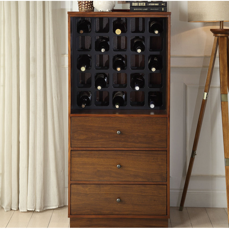 Wangaratta Rectangular Wine Cabinet with Storage, Walnut