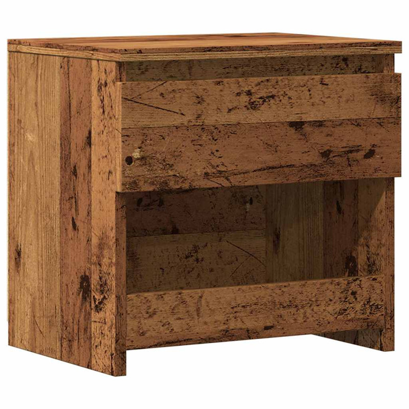 Cryal 40cm W Manufactured Wood Bedside Table, Old Wood