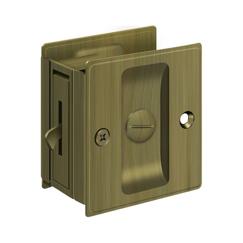 Brass Pocket Door Hardware, Antique Brass