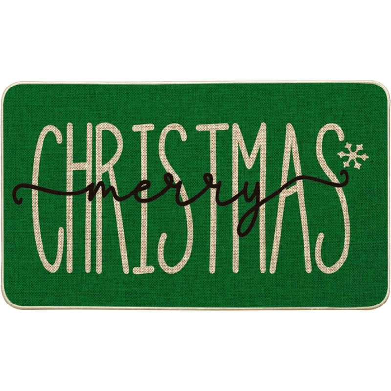 Paillasson rouge Merry Christmas, Simple - L 29 po x l 17 po, Vert