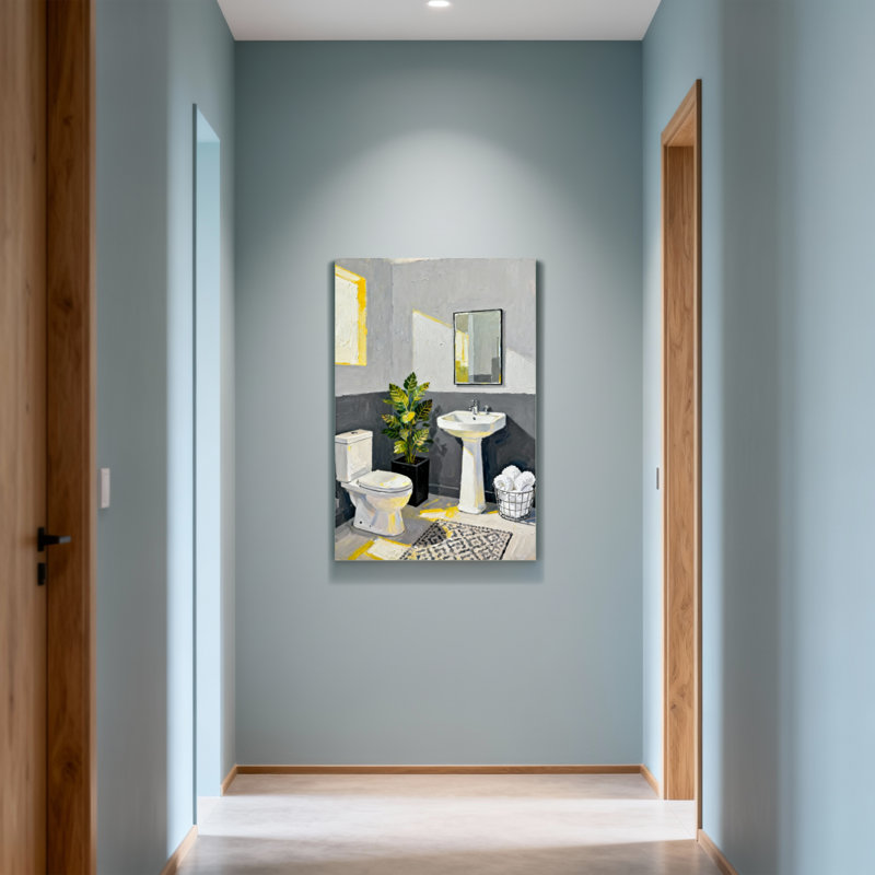 Salle de bain moderne Bath & Laundry avec plante et miroir, H 48 po x l 32 po