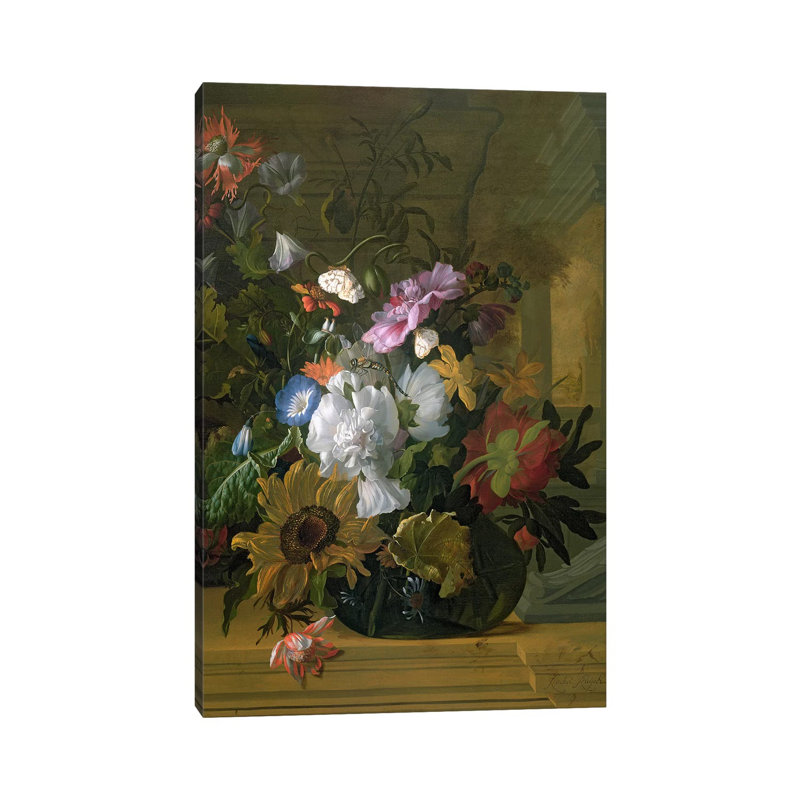 Flower Still Life by Rachel Ruysch - Wrapped Canvas Print, 20.32 cm H x 30.48 cm W