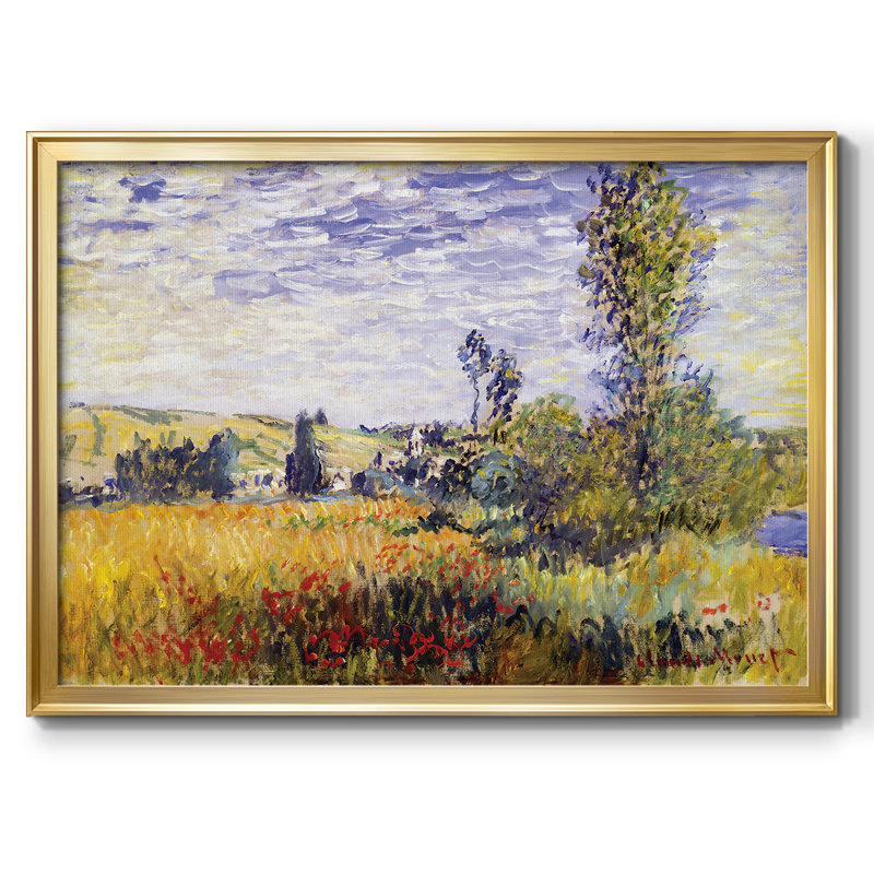 "Vetheuil", reproduction d'art encadrée sur toile par Claude Monet, Or, H 30 po x l 44 po x P 1,5 po