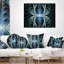 Glow Blue Fabulous Fractal Art - coussin imprimé abstrait-30617359-30617355