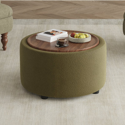 Table basse ronde avec rangement 28,1 "Teddy