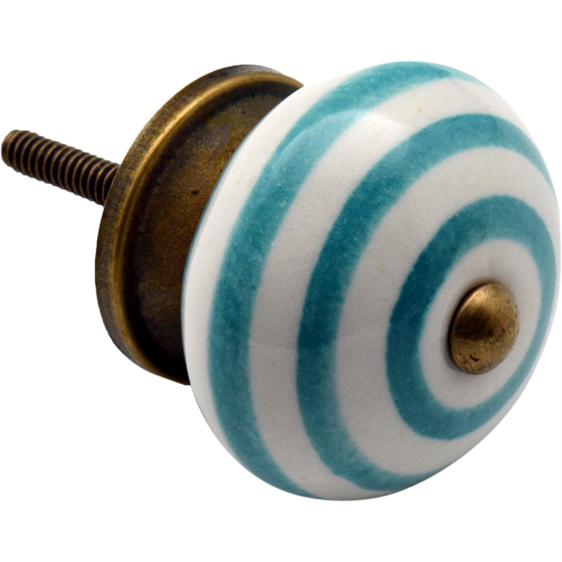 Nicola Spring - Round Ceramic Cabinet Knob, Turquoise