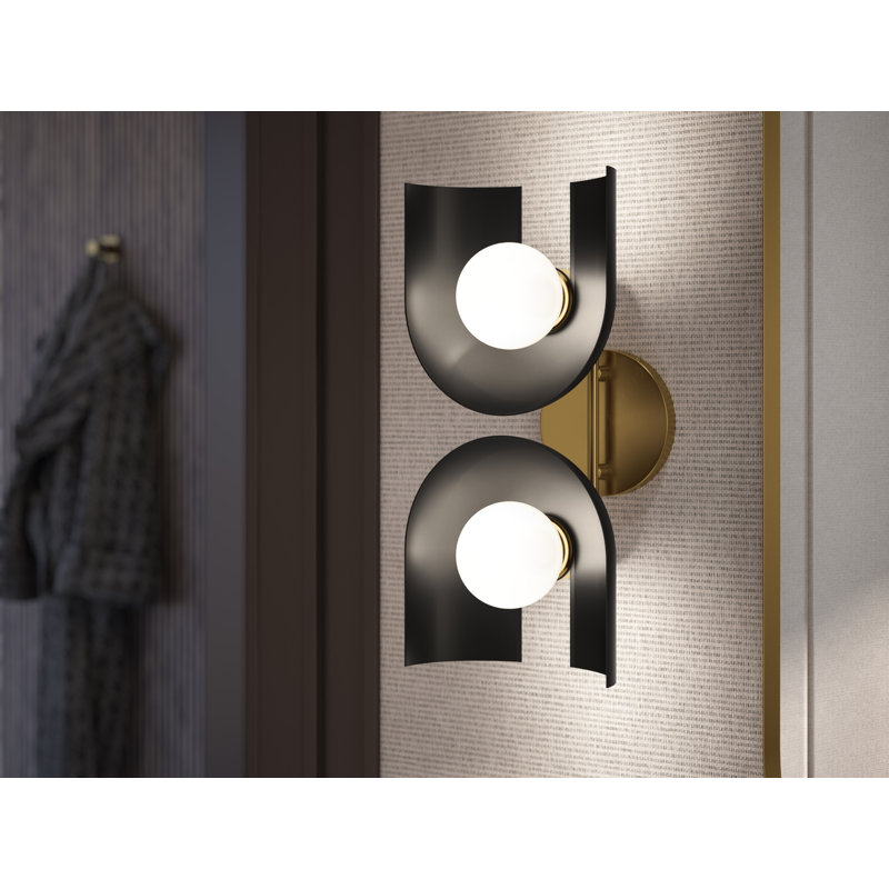 Jabot Two-Light Sconce, Black