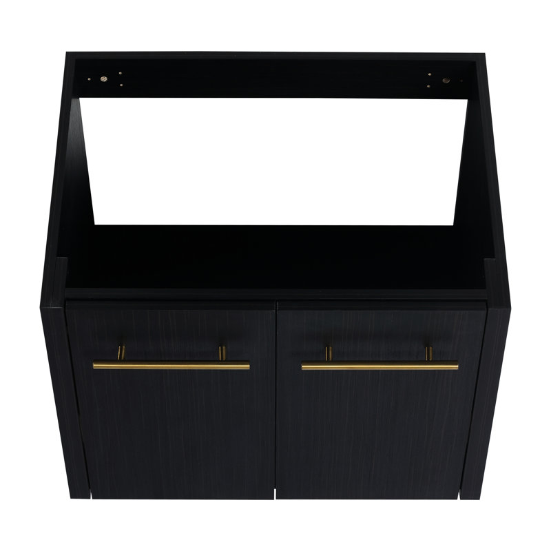 Meuble-lavabo de salle de bain - Châtaignier noir de 24 pouces avec aspect chic et tiroirs fonctionnels élégants et spacieux
