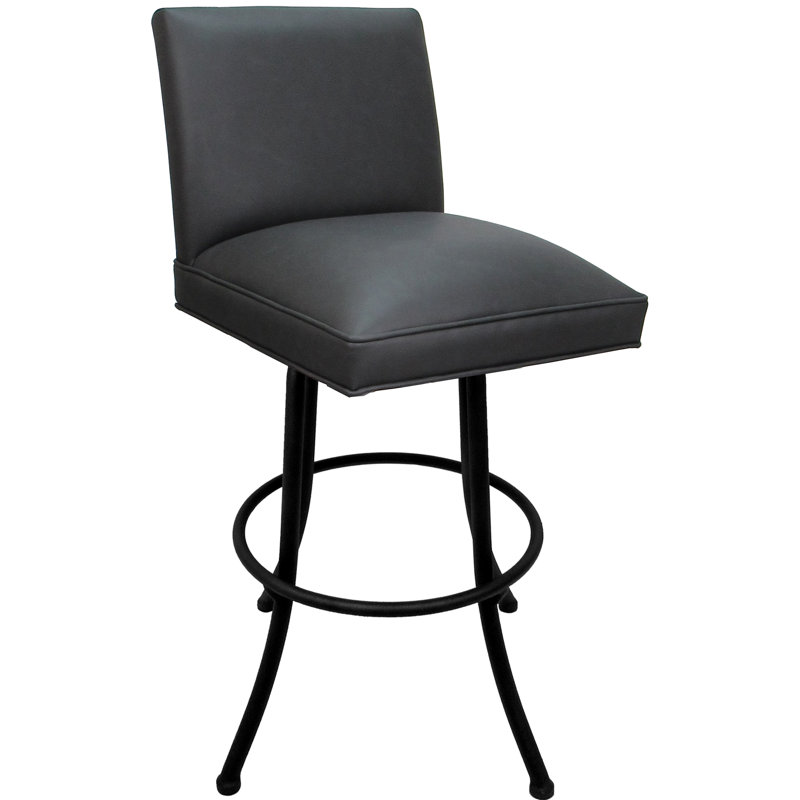 Tabouret de bar pivotant en métal - siège d'une hauteur de 30 po, Siège gris / cadre noir