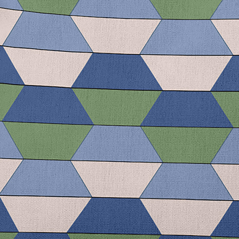 Coussin intérieur / extérieur Leafy Branch, H 20 po x l 20 po, Bleu / vert / blanc cassé géométrique