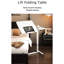 Bureau de chevet blanc, support mobile pour ordinateur portable, table réglable en hauteur pour travailler, coffre-fort et polyvalent, travail confortable