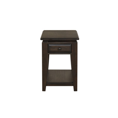 Mahogany Traditional Chairside Table W/ Storage