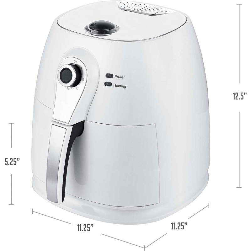 OVENTE Electric Air Fryer 3.2 Quarts Capacity, White