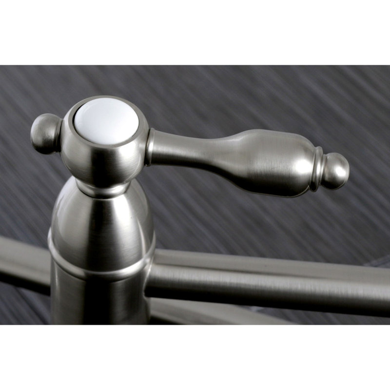 Kingston Brass Tudor Two-Handle 1-Hole Wall Mount Pot Filler Faucet, Brushed Nickel