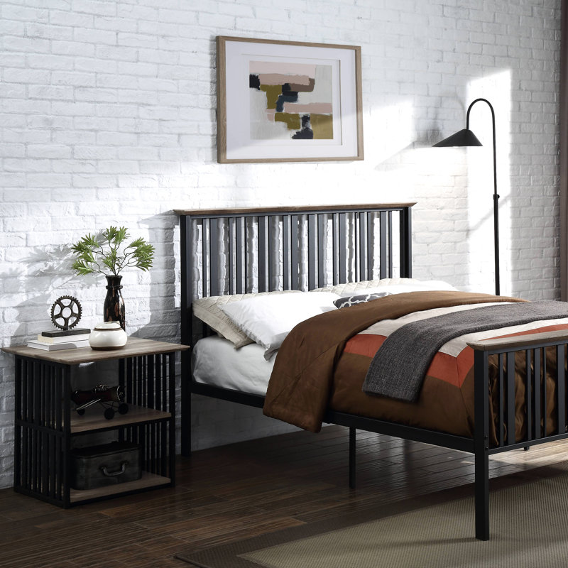 Stylish Antique Oak And Black Bedroom Nightstand With Practicality Nightstand: For A Interior