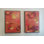 «China Red Series Diptych» par Joyce Creiger, peinture sur toile tendue