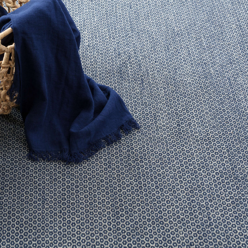 Honeycomb Geometric Area Rug, Indigo/Gray, Rectangle 7'6" x 9'6"