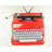 Red Typewriter Machine Canvas | Vintage Home Decor Art-1214056448