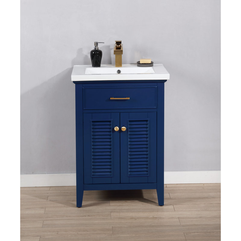 Ensemble de meuble-lavabo simple 24 po Cameron, Bleu