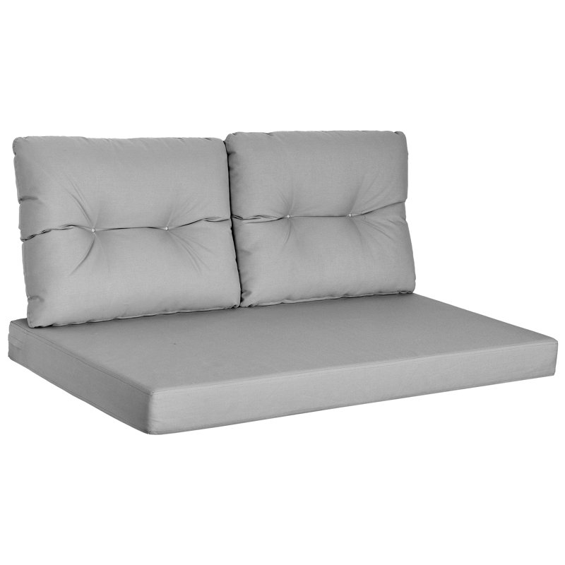 Coussin d'extérieur pour canapé-causeuse de 4 po d'épaisseur avec coussins de siège l 48 po x P 24 po, Gris foncé