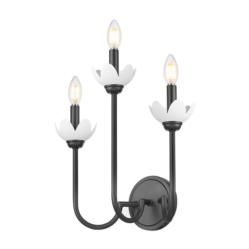 Applique murale texturée Burgett, Noir mat, H 16,25 po x l 15 po x P 8 po, Trois lumières