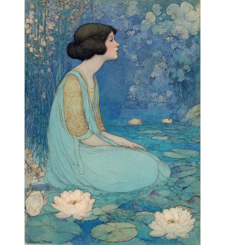 «Dreaming Lotus Night», art mural sur toile tendue, H 16 po x l 12 po x P 1 po